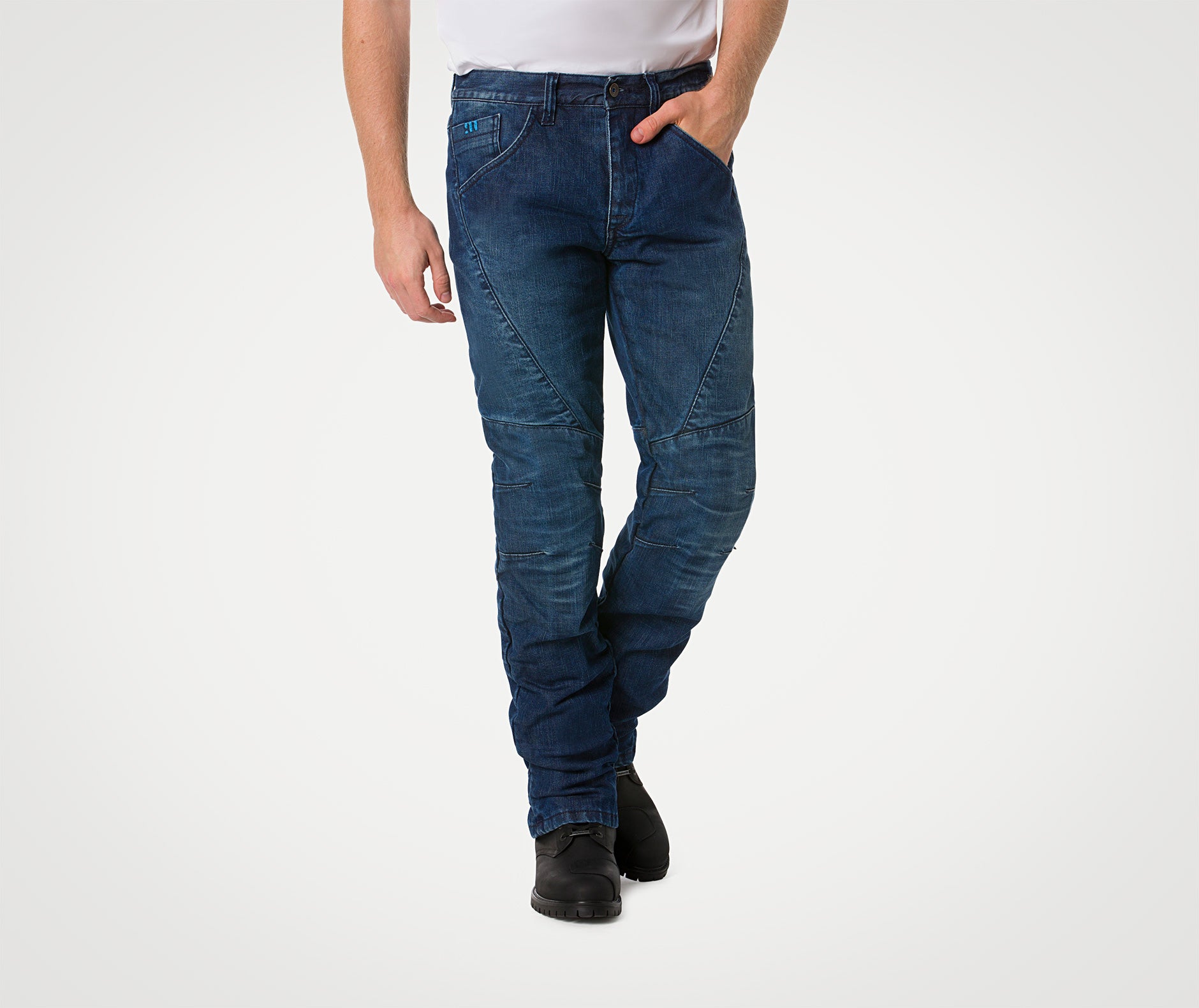 Pantaloni moto Uomo Jeans Denim Blu Protezioni Omologate in ITALIA